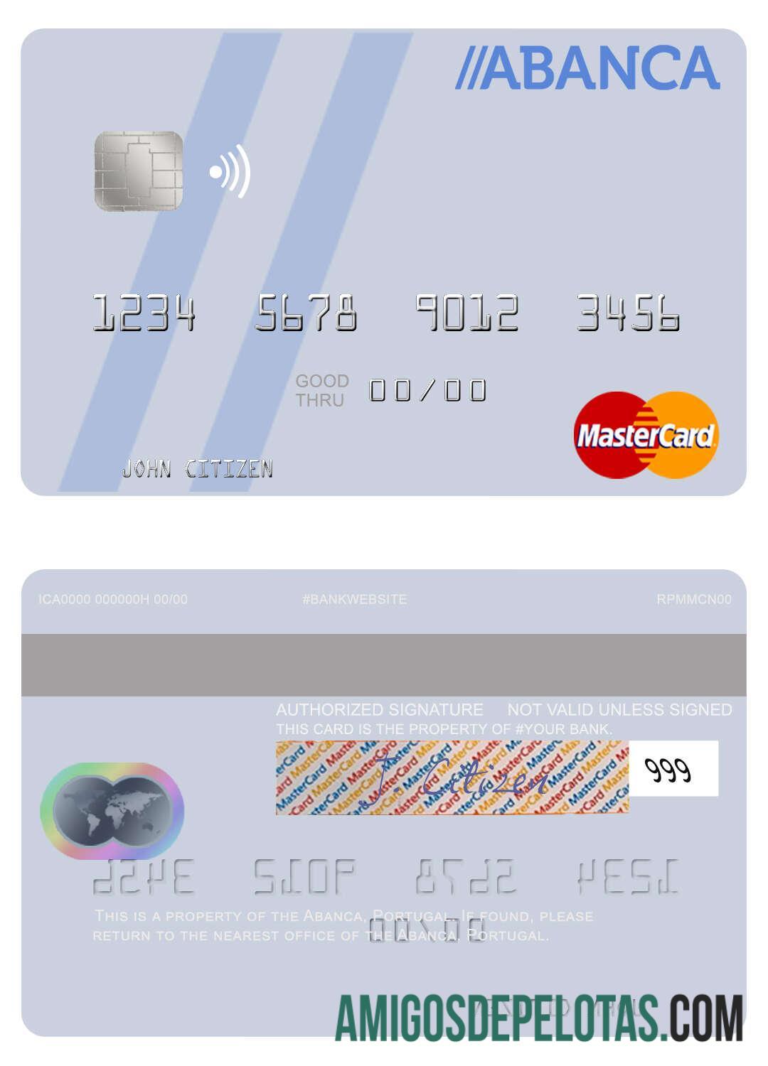 Portugal Abanca Mastercard real example